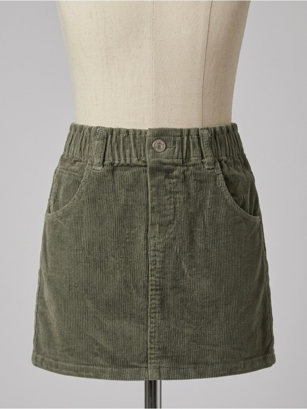 H&M Girl’s Corduroy Mini Skirt in Olive Green